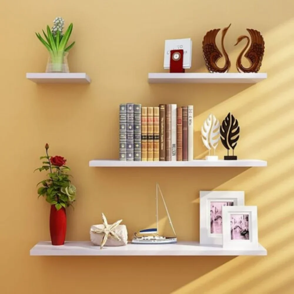 Set of four white floating shelfs‎ (Brand New)